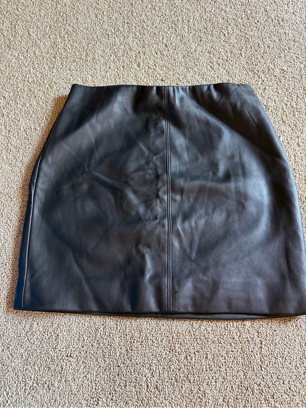Hollister Black Faux Leather Mini Skirt - Center Seam A-Line